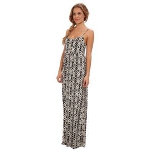 Volcom Black White Aztec Maxi Dress XS